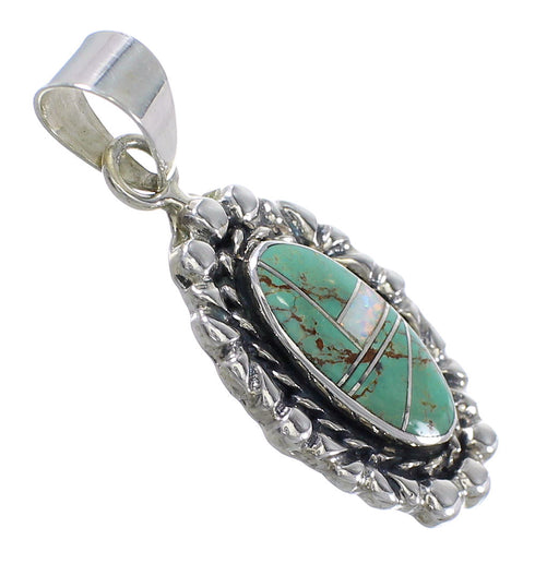 Turquoise Opal Silver Southwestern Pendant YX77629